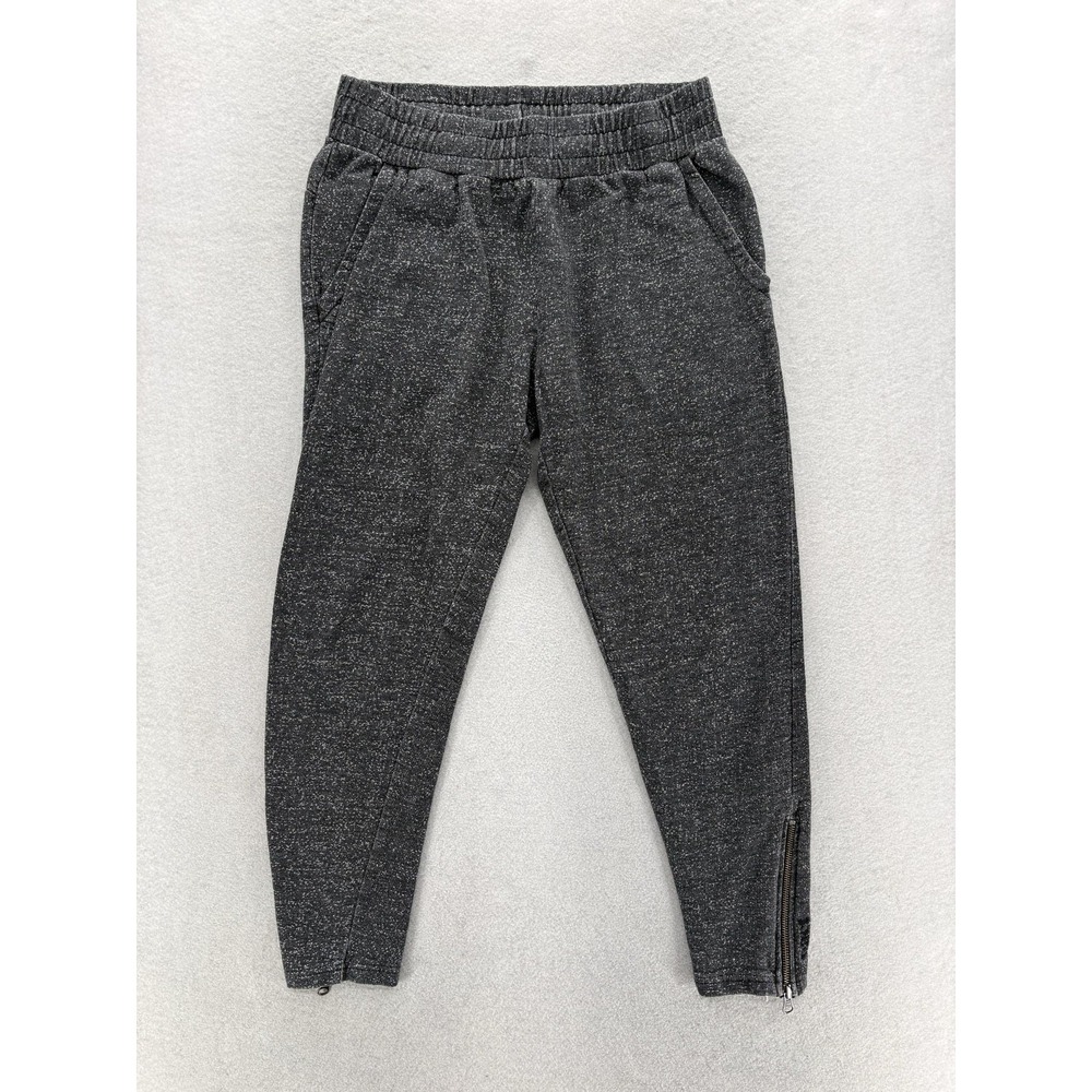 Pact Pants Mens Medium Gray Flecked Joggers Sweatpants Zip Hem Lounge Organic